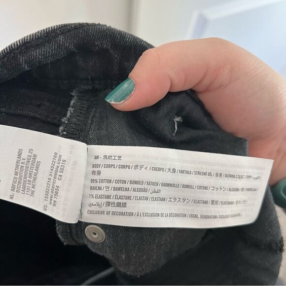 Abercrombie and Fitch The Skinny High Rise 35/20R Black Split Raw Hem **Plus - Picture 12 of 15